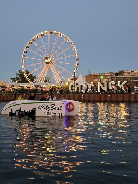 Gdańsk: Motława River Eco Cruise at Sunset with Prosecco - The Motława River leg: get your bearings at water level